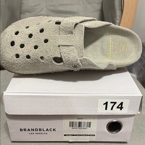 Brandblack Greyish Mint Leather Slip-Ons WMNS 8.5 M7